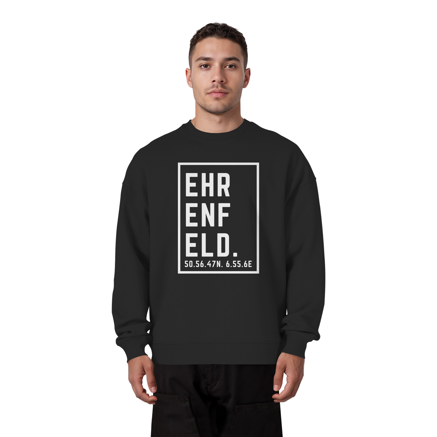 Ehrenfeld Koordinaten (großer Druck auf der Brust) - Organic Oversize Sweatshirt
