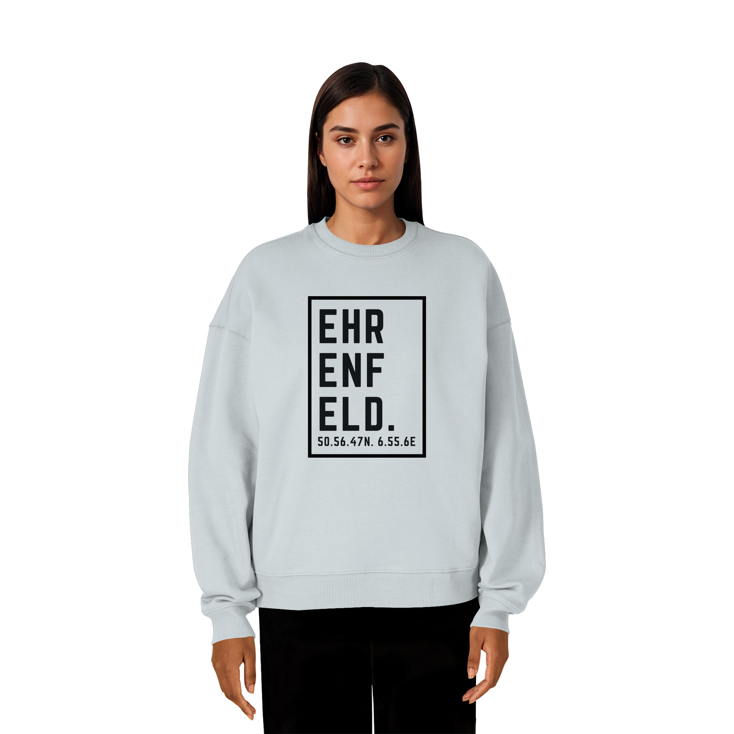 Ehrenfeld Koordinaten (großer Druck auf der Brust) - Organic Oversize Sweatshirt