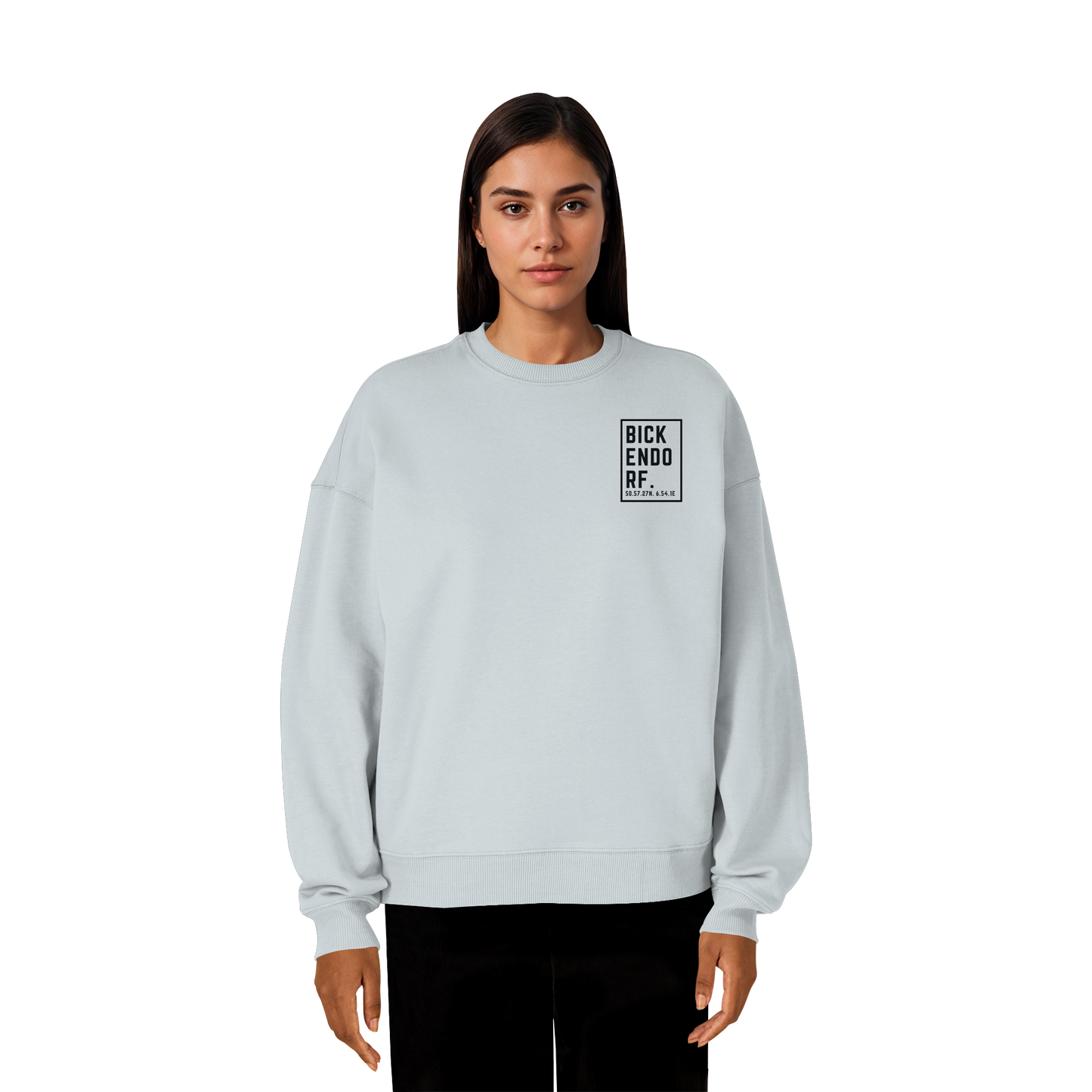 Bickendorf Koordinaten (kleiner Druck auf der Brust) - Organic Oversize Sweatshirt