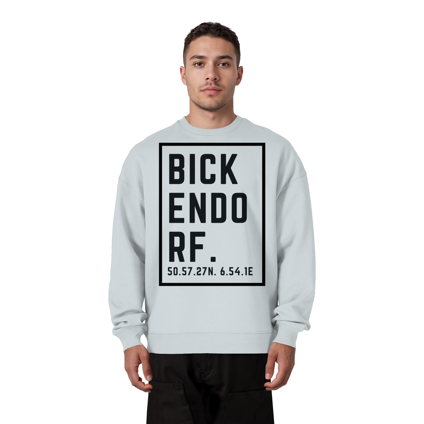 Bickendorf Koordinaten (großer Druck auf der Brust) - Organic Oversize Sweatshirt