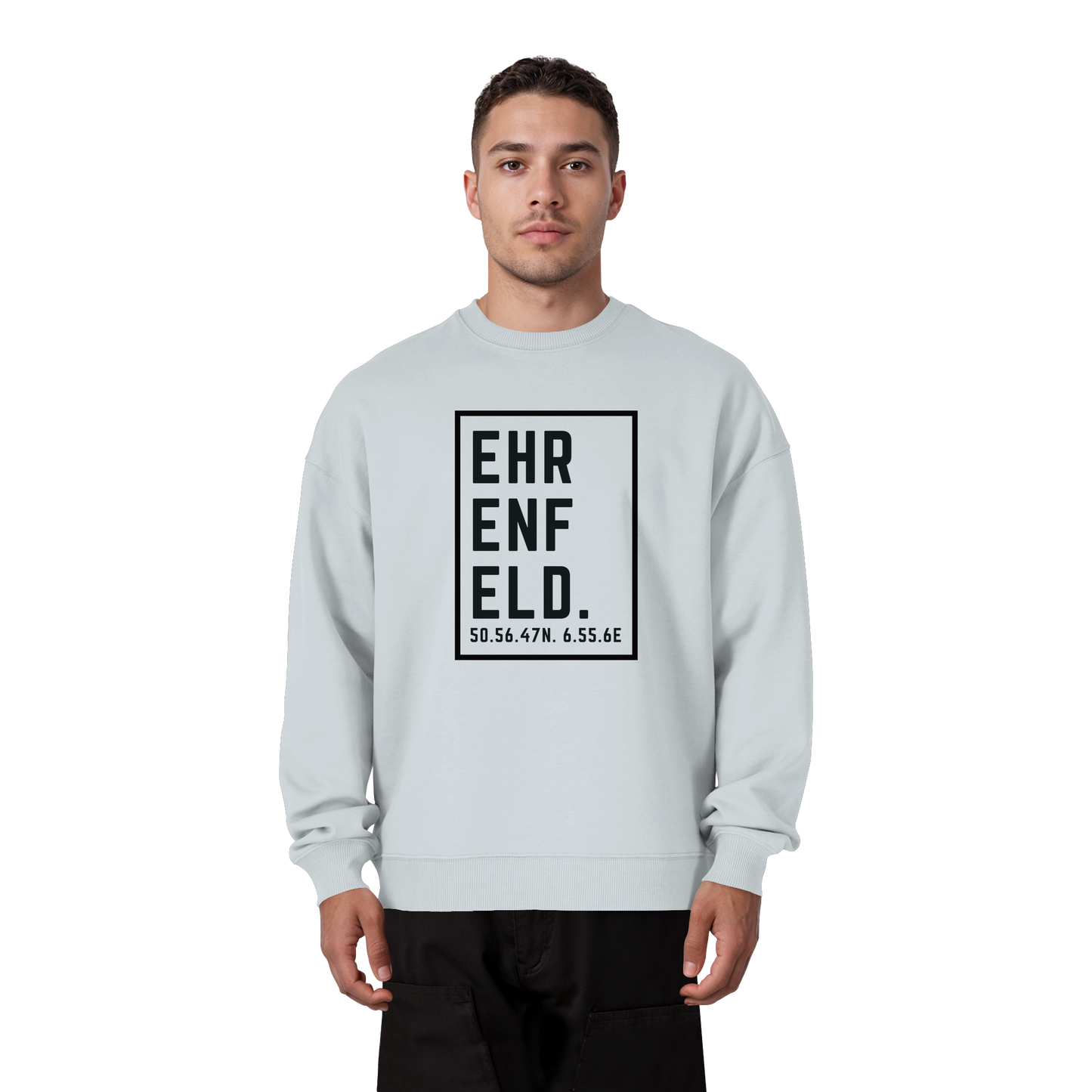 Ehrenfeld Koordinaten (großer Druck auf der Brust) - Organic Oversize Sweatshirt