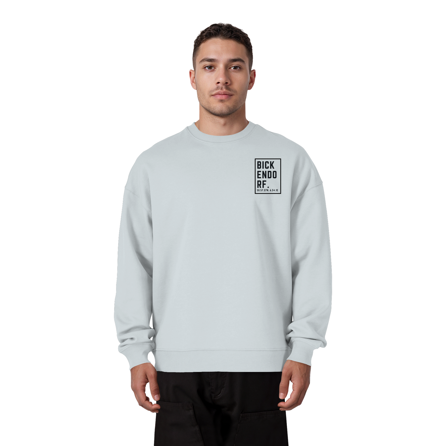 Bickendorf Koordinaten (kleiner Druck auf der Brust) - Organic Oversize Sweatshirt