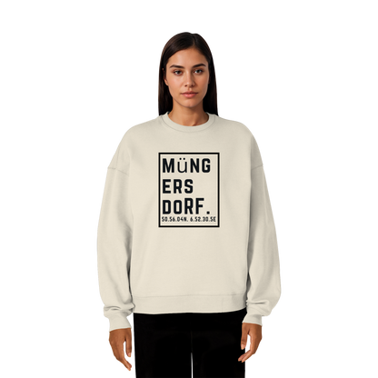 Müngersdorf Koordinaten (großer Druck auf der Brust) - Organic Oversize Sweatshirt