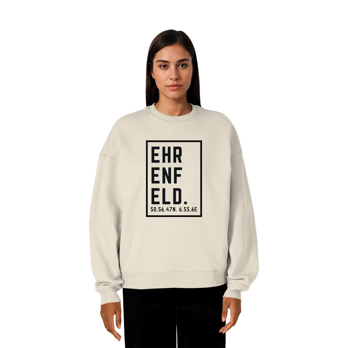 Ehrenfeld Koordinaten (großer Druck auf der Brust) - Organic Oversize Sweatshirt