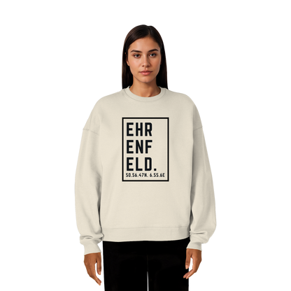 Ehrenfeld Koordinaten (großer Druck auf der Brust) - Organic Oversize Sweatshirt