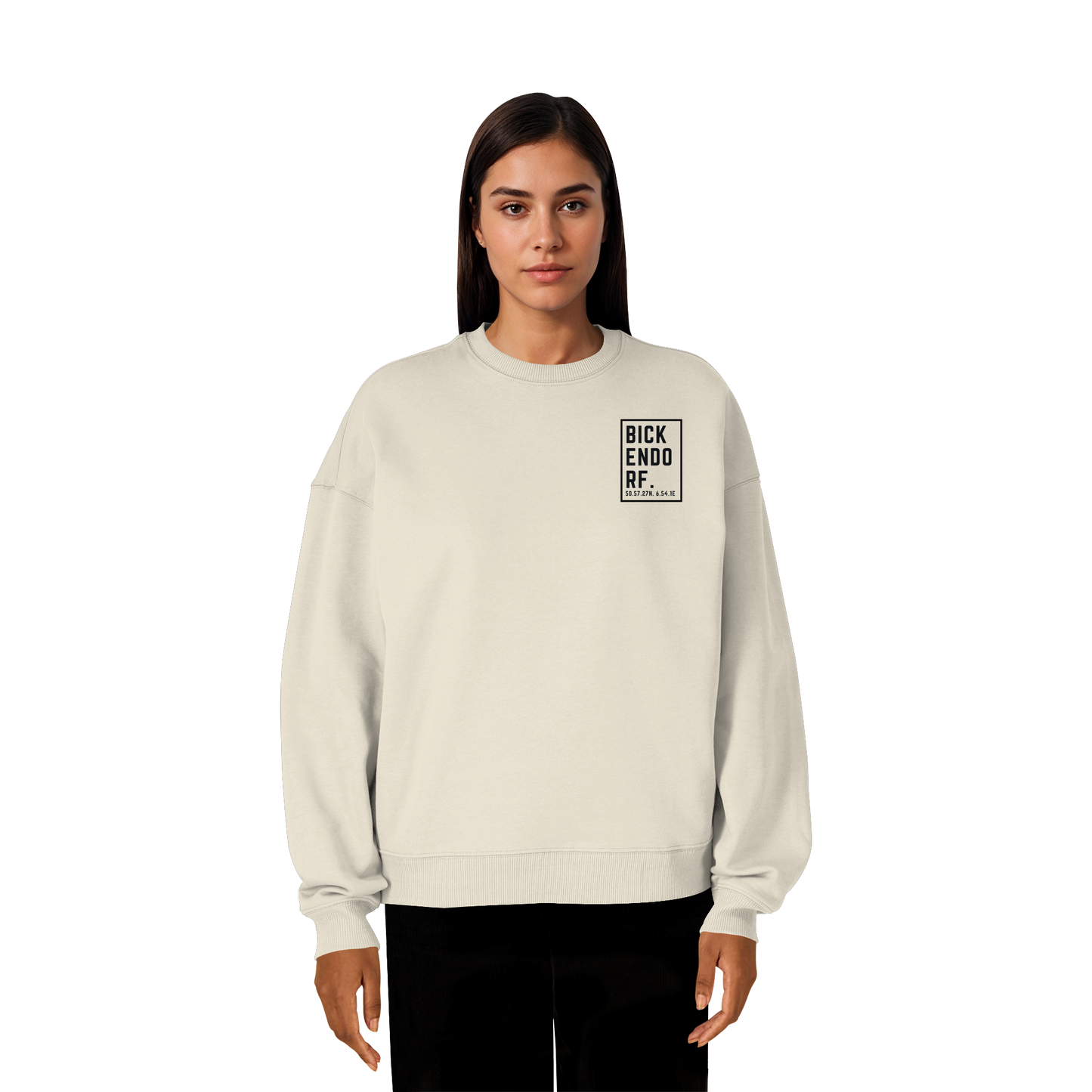 Bickendorf Koordinaten (kleiner Druck auf der Brust) - Organic Oversize Sweatshirt