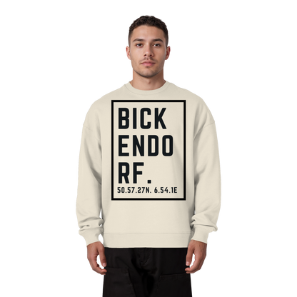 Bickendorf Koordinaten (großer Druck auf der Brust) - Organic Oversize Sweatshirt