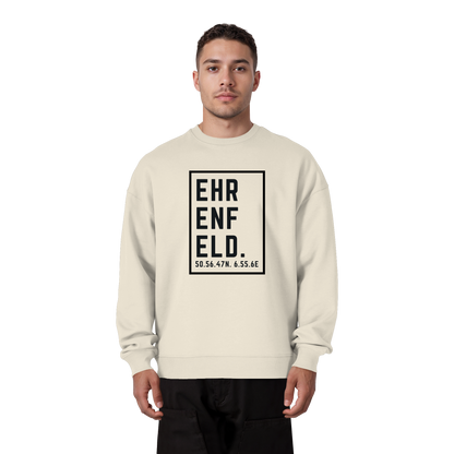 Ehrenfeld Koordinaten (großer Druck auf der Brust) - Organic Oversize Sweatshirt