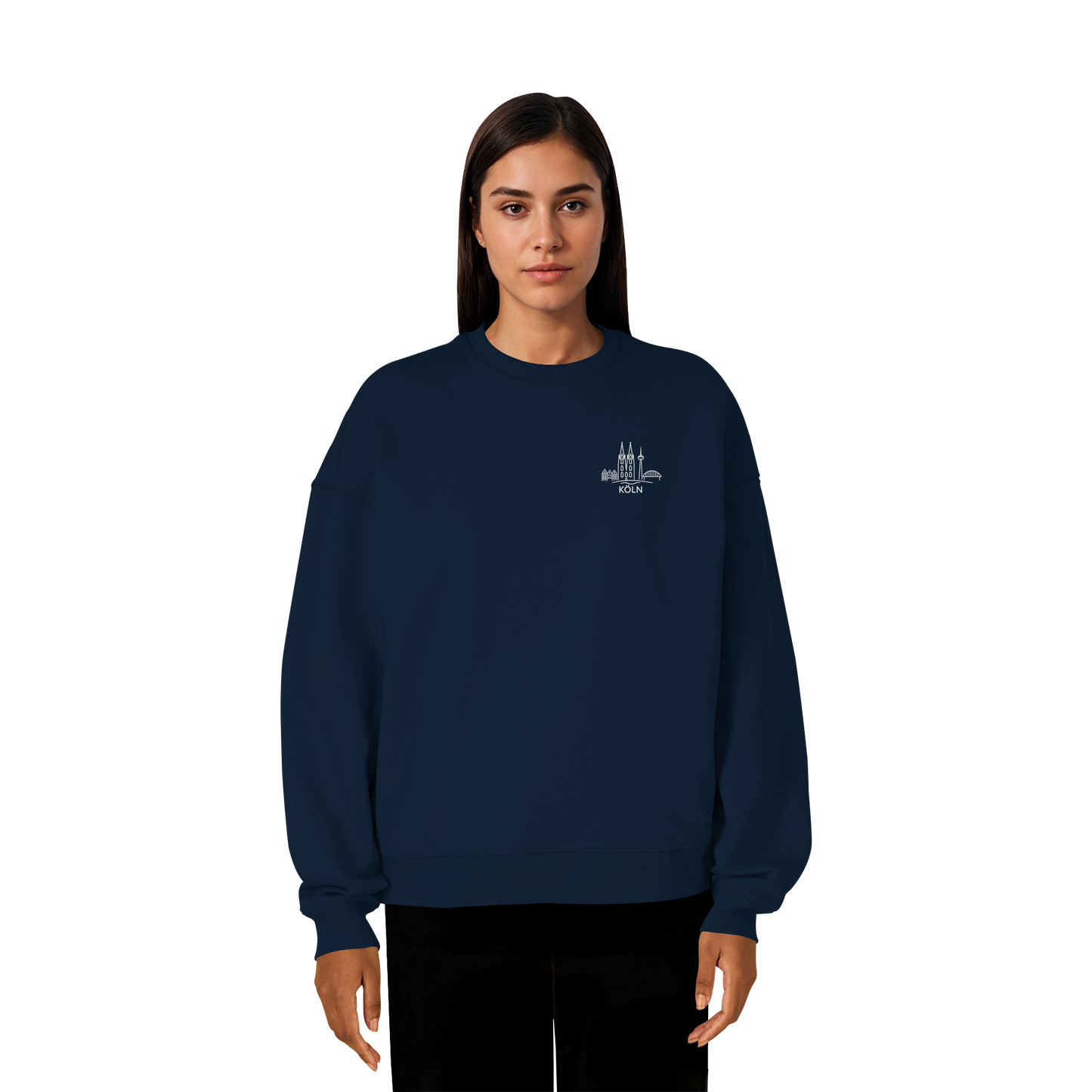 Köln Skyline Stick - Organic Oversize Sweatshirt
