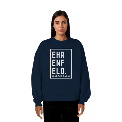 Ehrenfeld Koordinaten (großer Druck auf der Brust) - Organic Oversize Sweatshirt