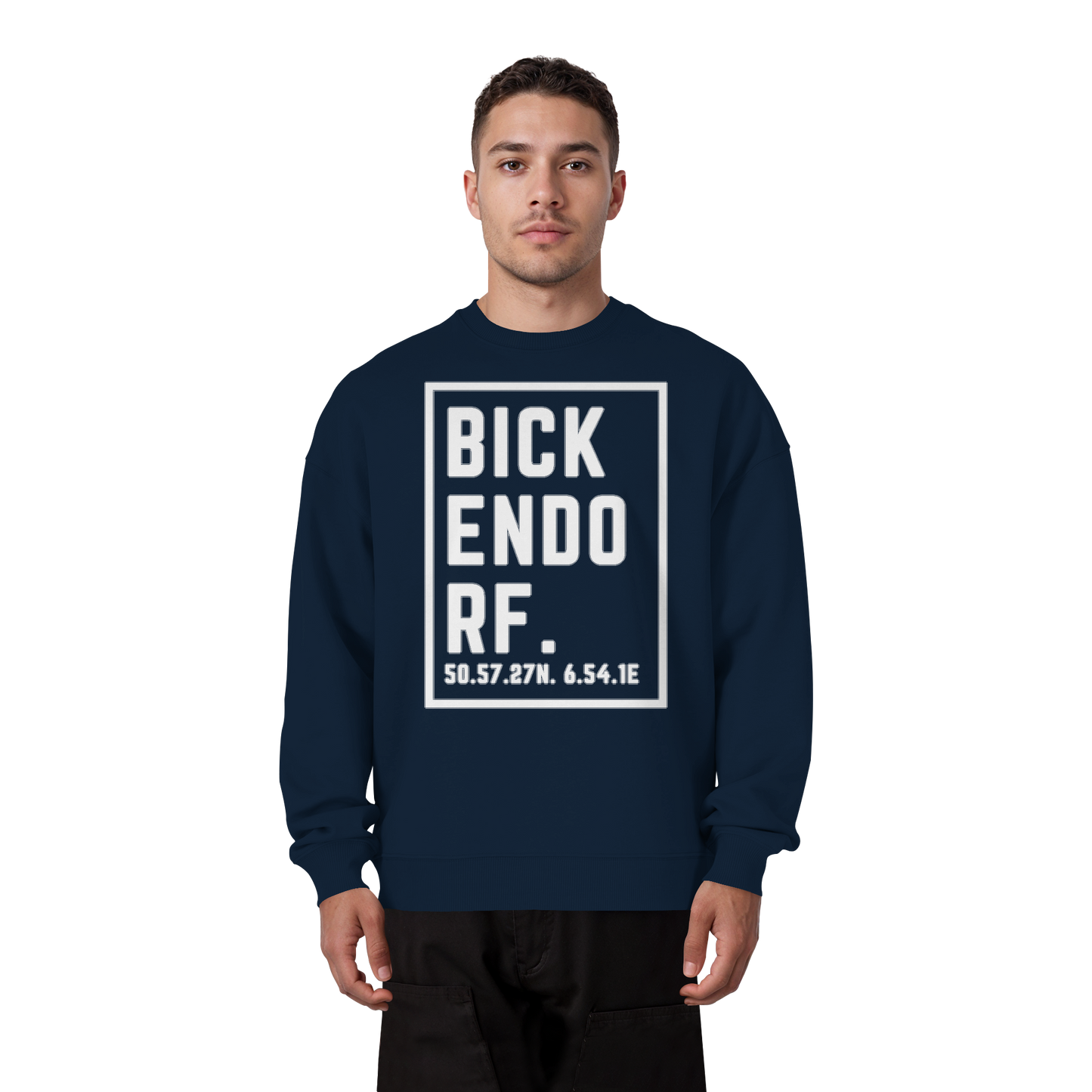 Bickendorf Koordinaten (großer Druck auf der Brust) - Organic Oversize Sweatshirt