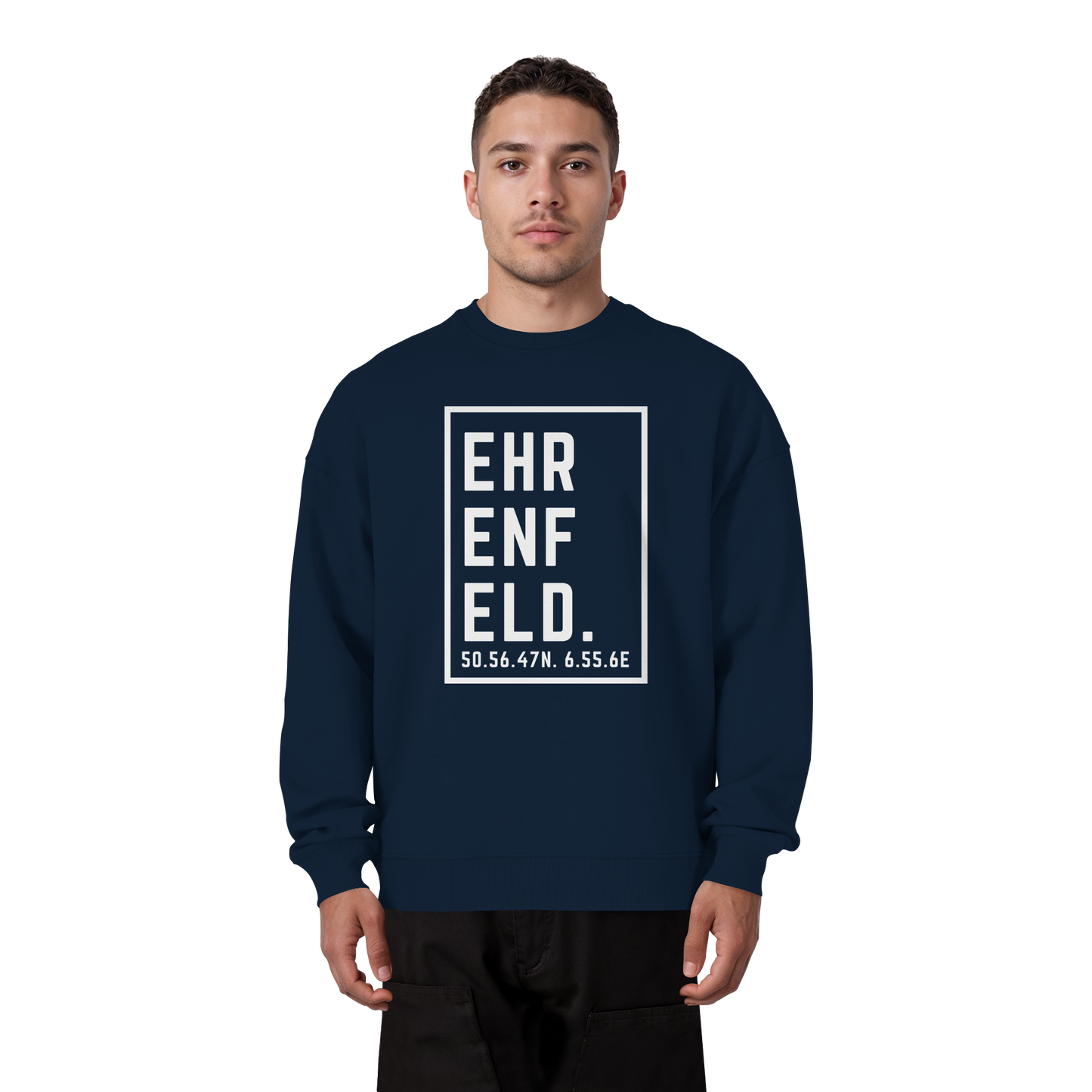 Ehrenfeld Koordinaten (großer Druck auf der Brust) - Organic Oversize Sweatshirt