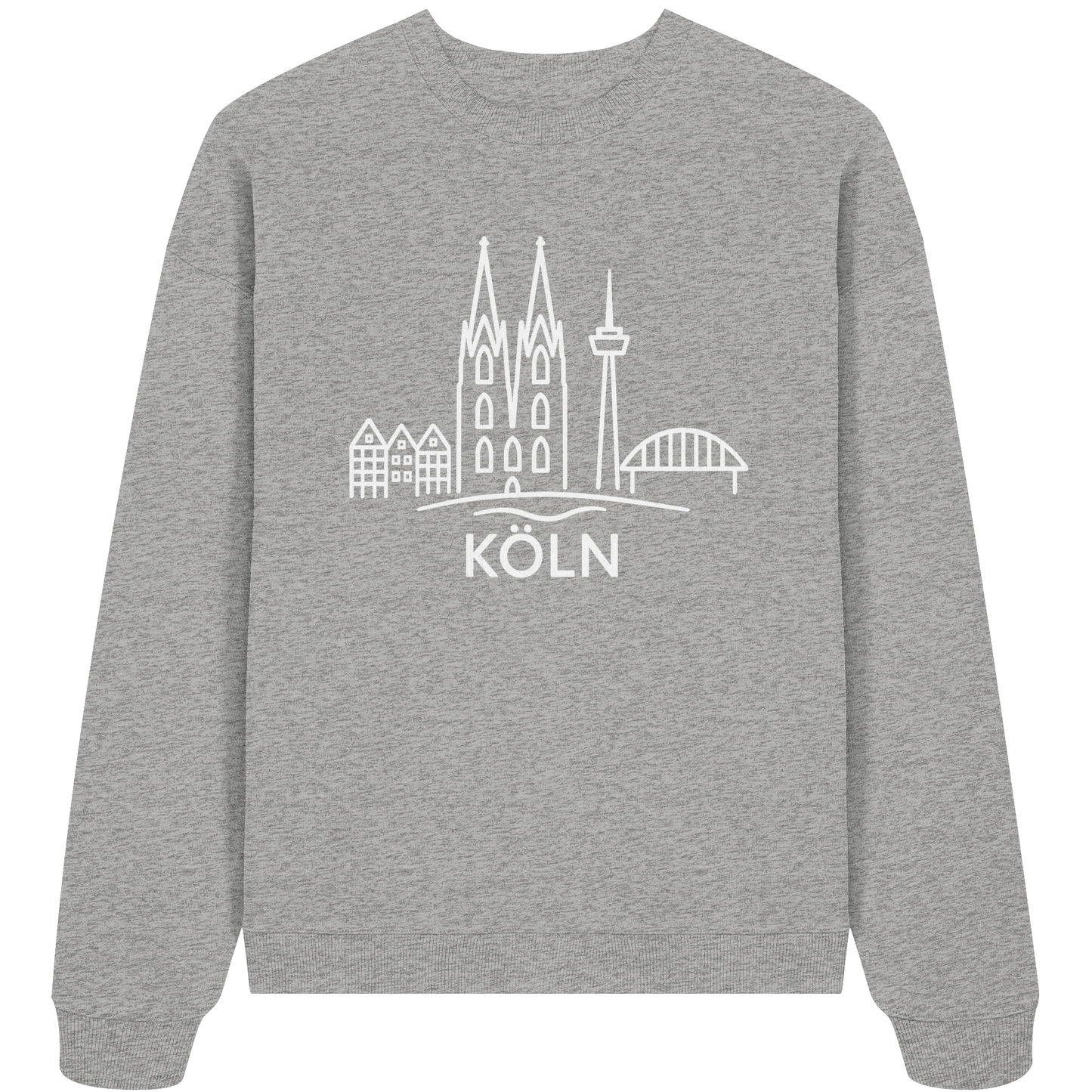 Köln Skyline (großer Druck auf der Brust) - Organic Oversize Sweatshirt