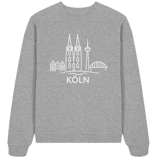 Köln Skyline (großer Druck auf der Brust) - Organic Oversize Sweatshirt