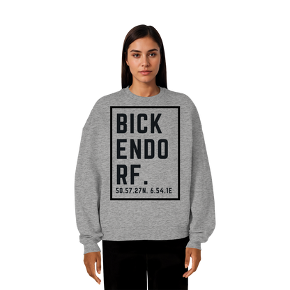 Bickendorf Koordinaten (großer Druck auf der Brust) - Organic Oversize Sweatshirt