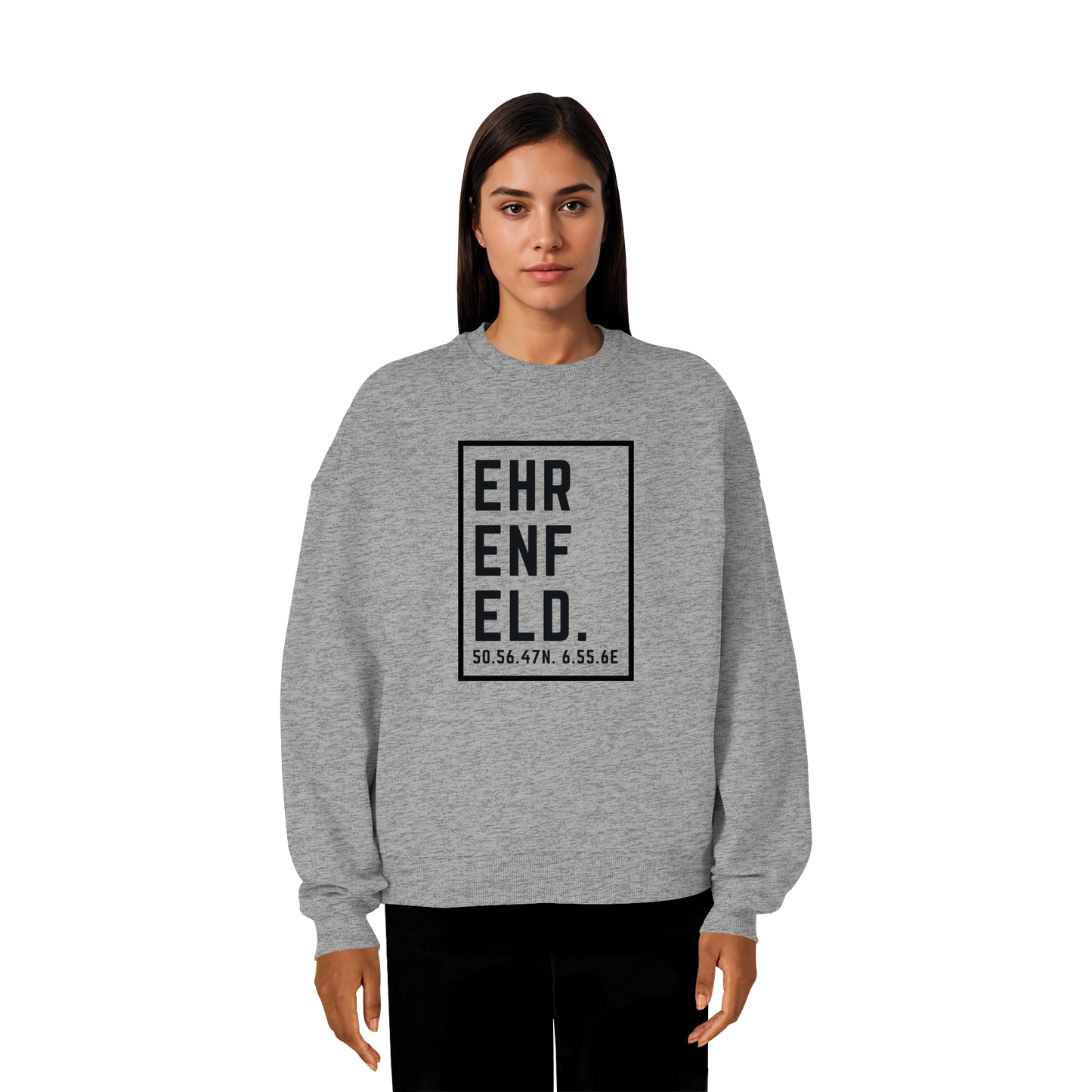Ehrenfeld Koordinaten (großer Druck auf der Brust) - Organic Oversize Sweatshirt