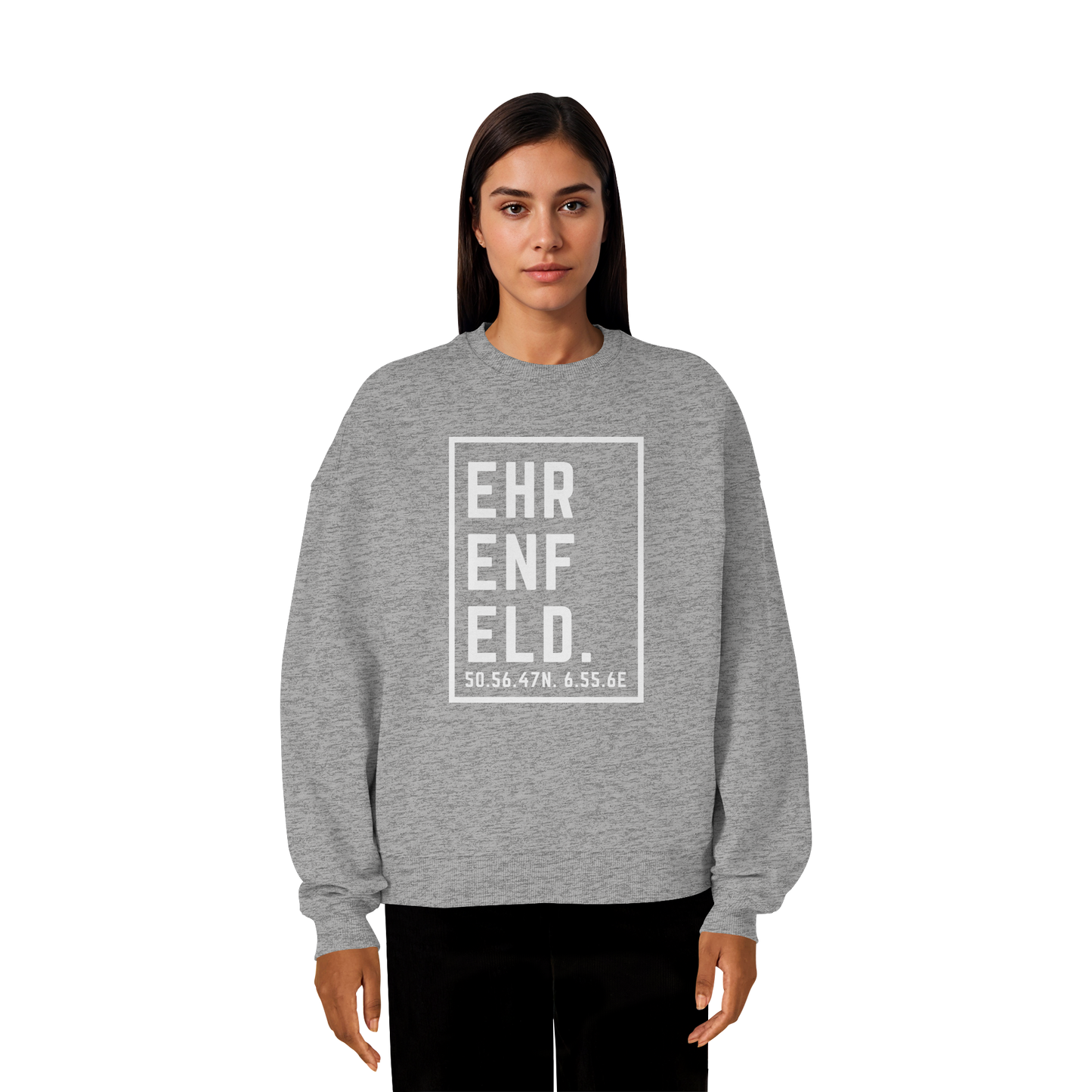 Ehrenfeld Koordinaten (großer Druck auf der Brust) - Organic Oversize Sweatshirt