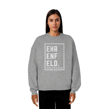 Ehrenfeld Koordinaten (großer Druck auf der Brust) - Organic Oversize Sweatshirt