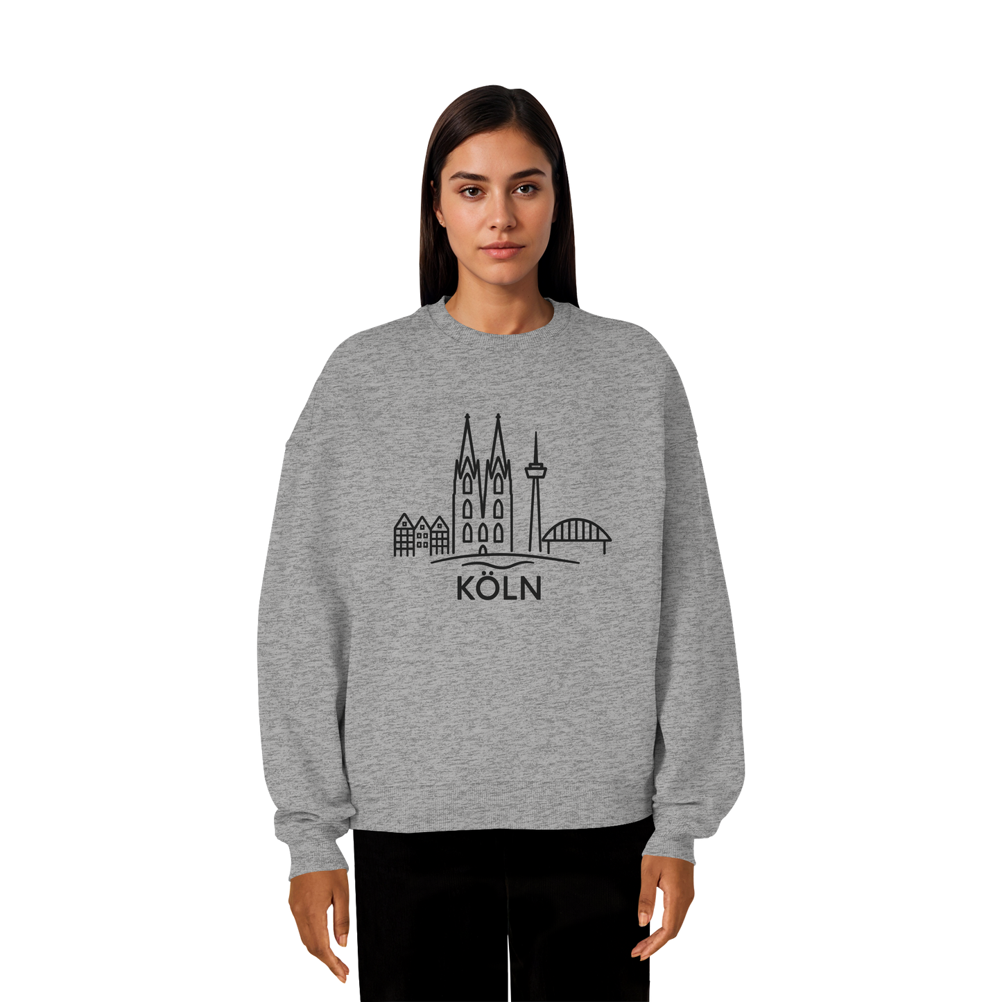 Köln KSkyline (großer Druck auf der Brust) - Organic Oversize Sweatshirt