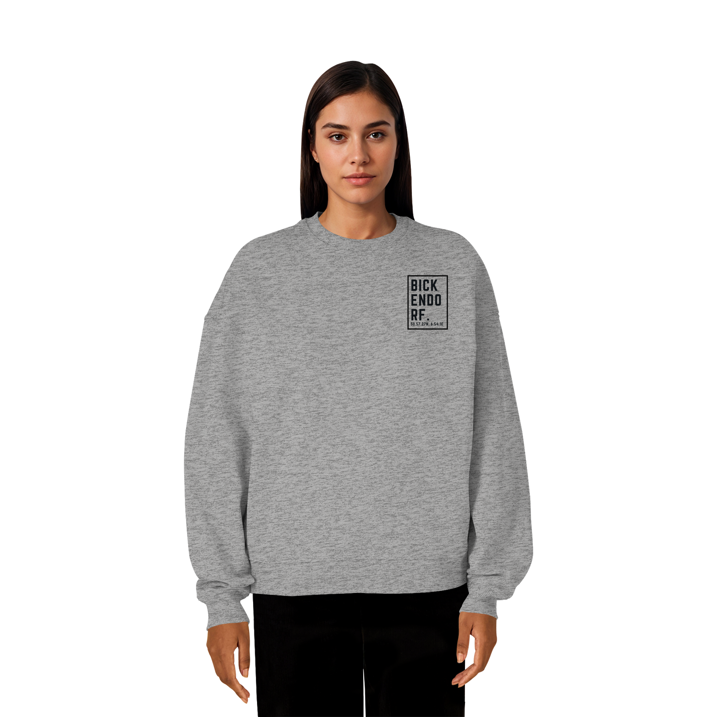 Bickendorf Koordinaten (kleiner Druck auf der Brust) - Organic Oversize Sweatshirt