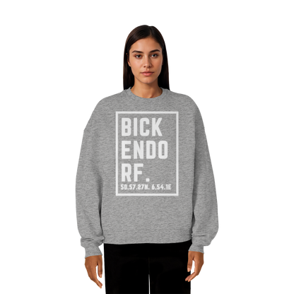 Bickendorf Koordinaten (großer Druck auf der Brust) - Organic Oversize Sweatshirt