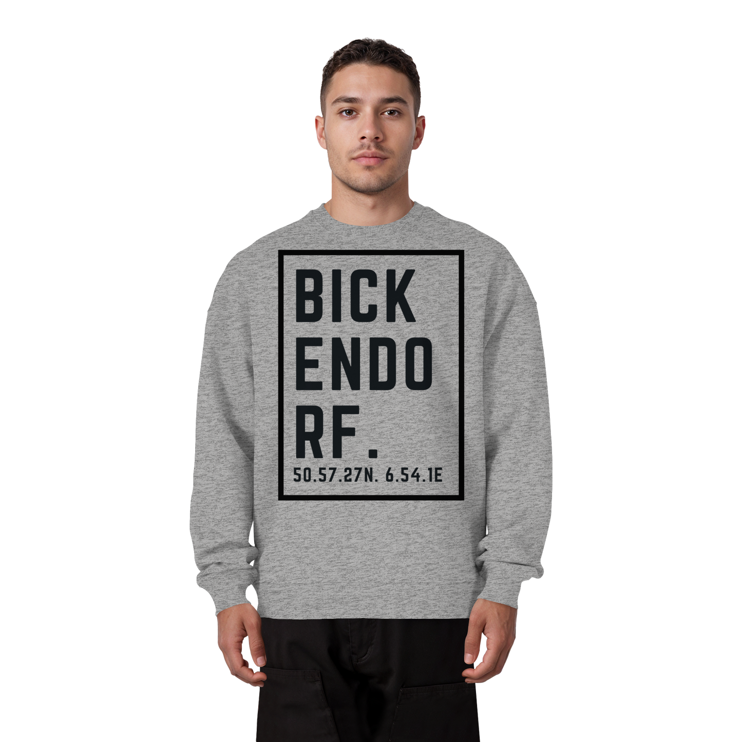 Bickendorf Koordinaten (großer Druck auf der Brust) - Organic Oversize Sweatshirt