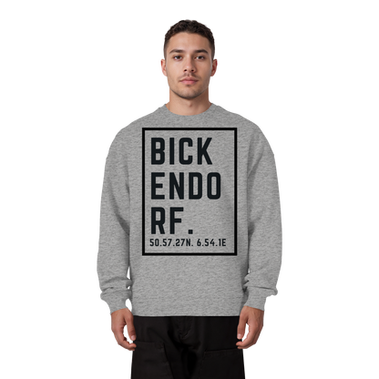 Bickendorf Koordinaten (großer Druck auf der Brust) - Organic Oversize Sweatshirt