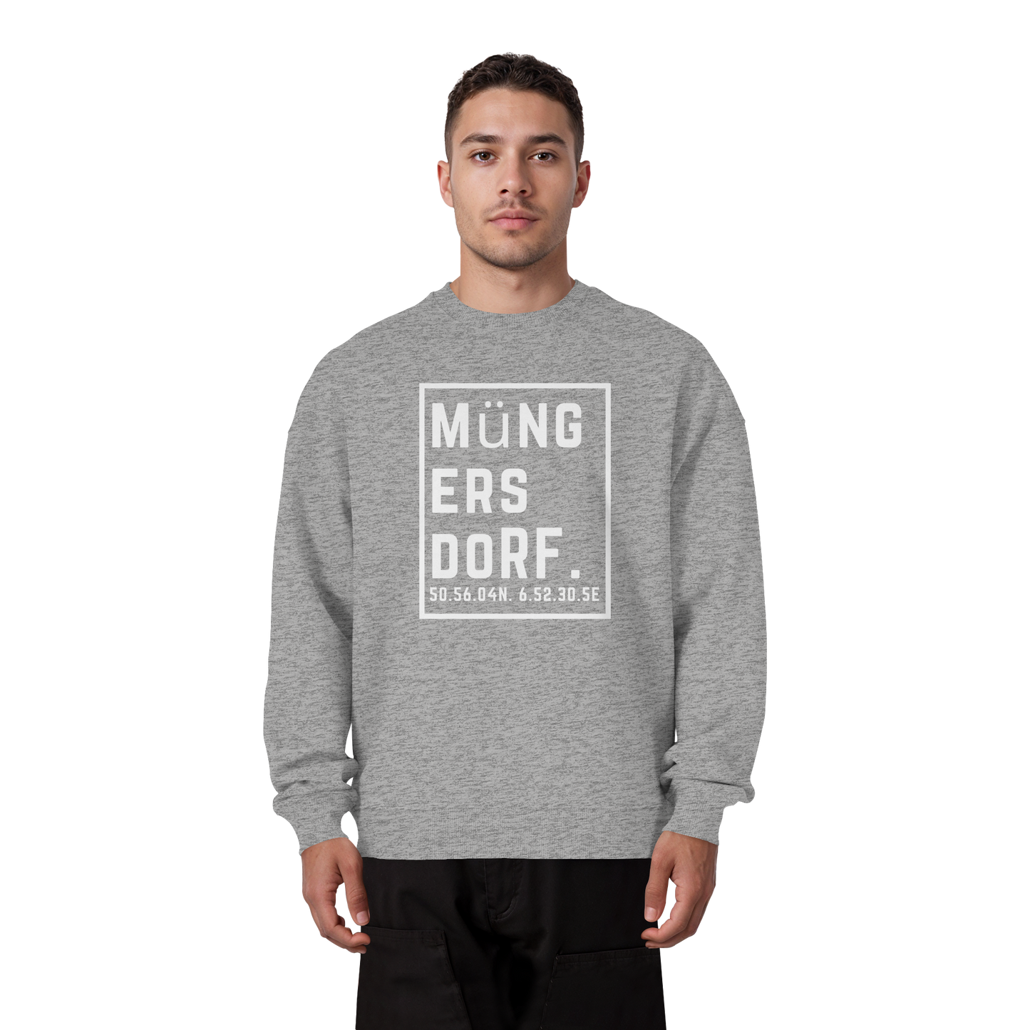 Müngersdorf Koordinaten (großer Druck auf der Brust) - Organic Oversize Sweatshirt