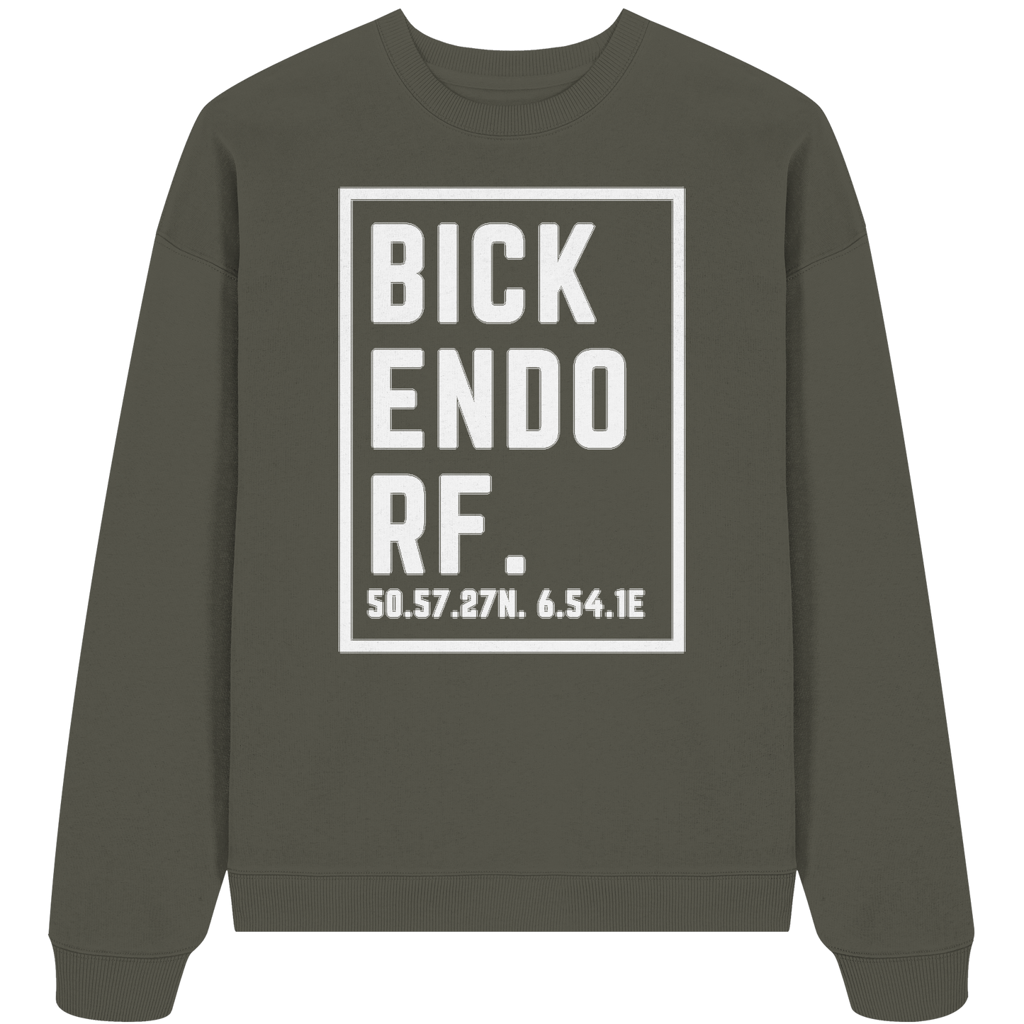 Bickendorf Koordinaten (großer Druck auf der Brust) - Organic Oversize Sweatshirt
