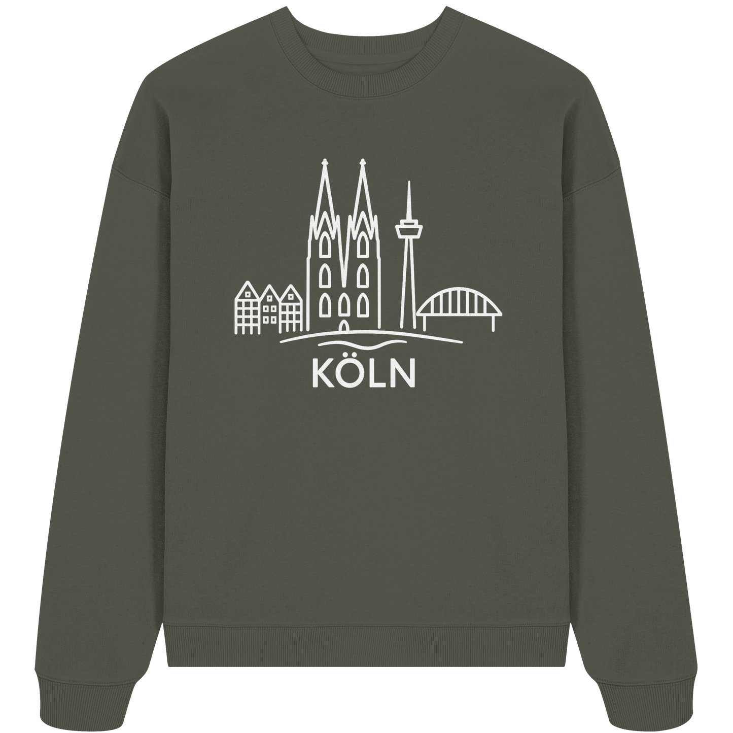 Köln Skyline (großer Druck auf der Brust) - Organic Oversize Sweatshirt