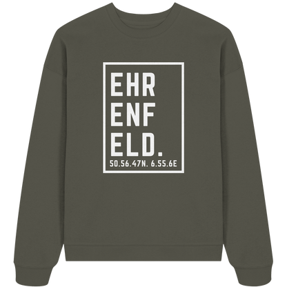 Ehrenfeld Koordinaten (großer Druck auf der Brust) - Organic Oversize Sweatshirt