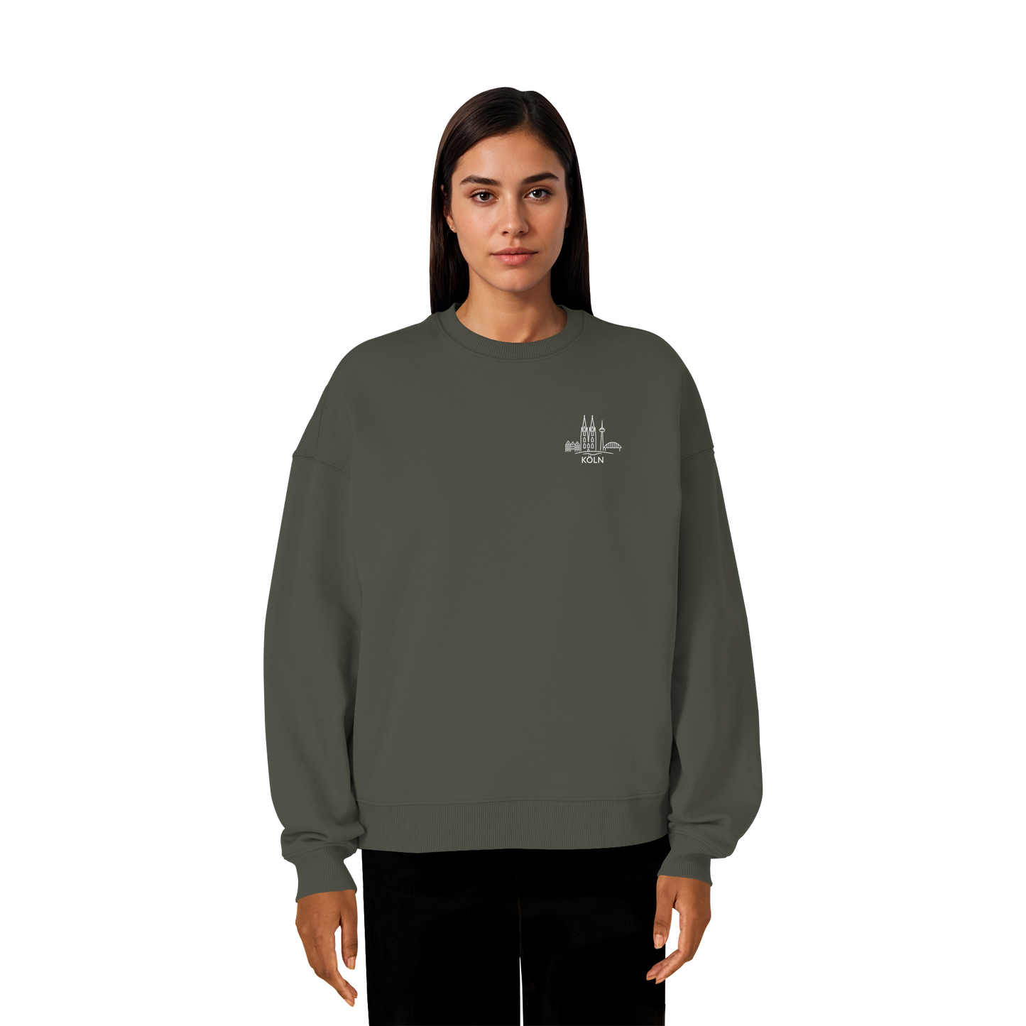 Köln Skyline Stick - Organic Oversize Sweatshirt