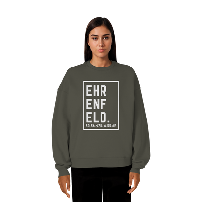 Ehrenfeld Koordinaten (großer Druck auf der Brust) - Organic Oversize Sweatshirt