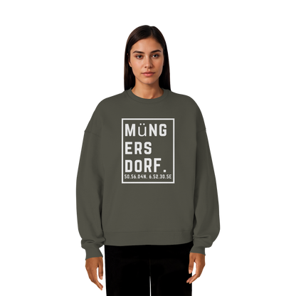 Müngersdorf Koordinaten (großer Druck auf der Brust) - Organic Oversize Sweatshirt