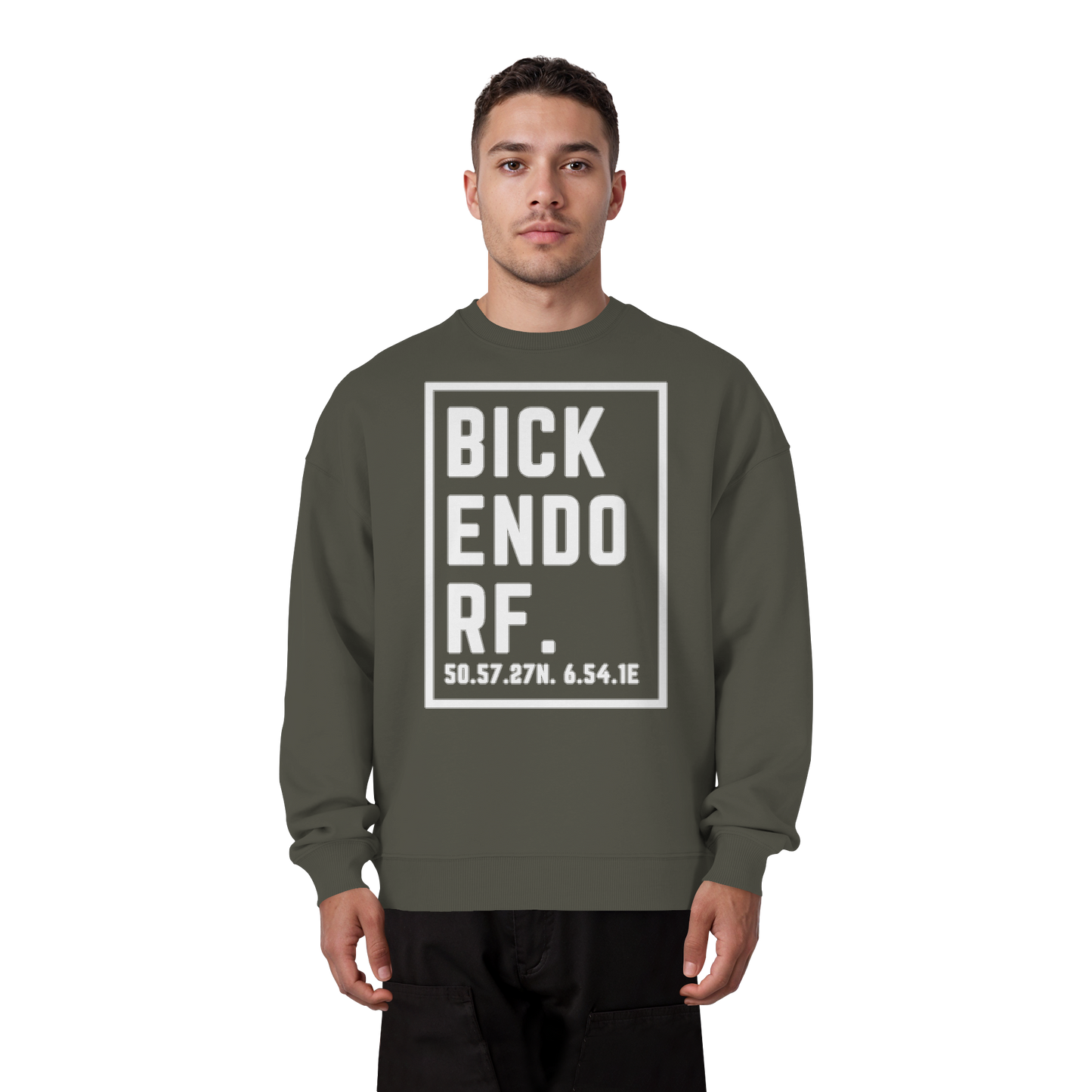 Bickendorf Koordinaten (großer Druck auf der Brust) - Organic Oversize Sweatshirt