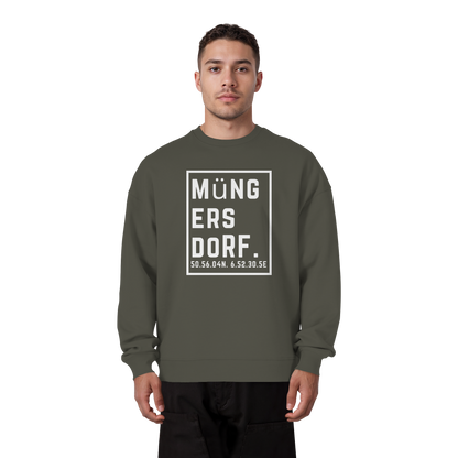 Müngersdorf Koordinaten (großer Druck auf der Brust) - Organic Oversize Sweatshirt