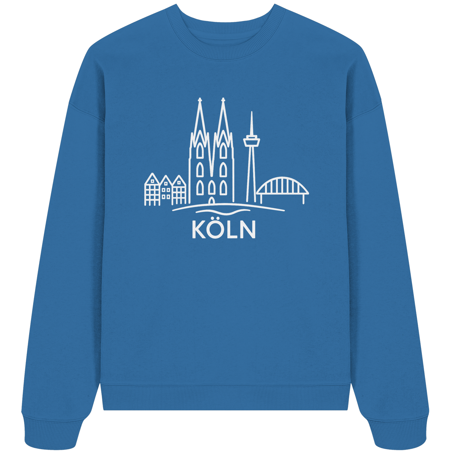 Köln Skyline (großer Druck auf der Brust) - Organic Oversize Sweatshirt