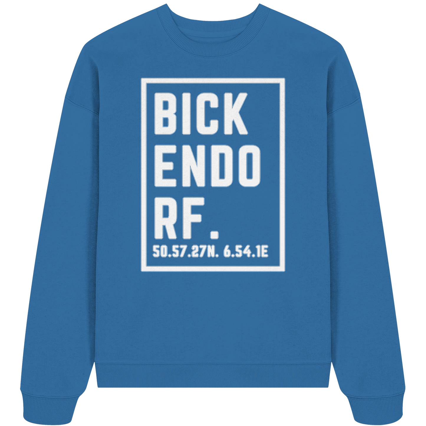 Bickendorf Koordinaten (großer Druck auf der Brust) - Organic Oversize Sweatshirt
