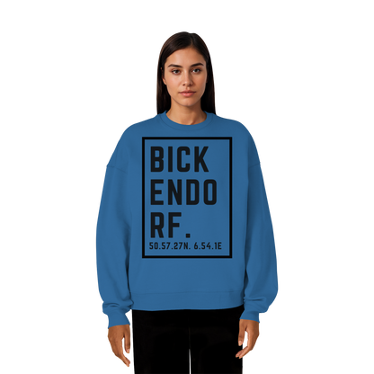 Bickendorf Koordinaten (großer Druck auf der Brust) - Organic Oversize Sweatshirt