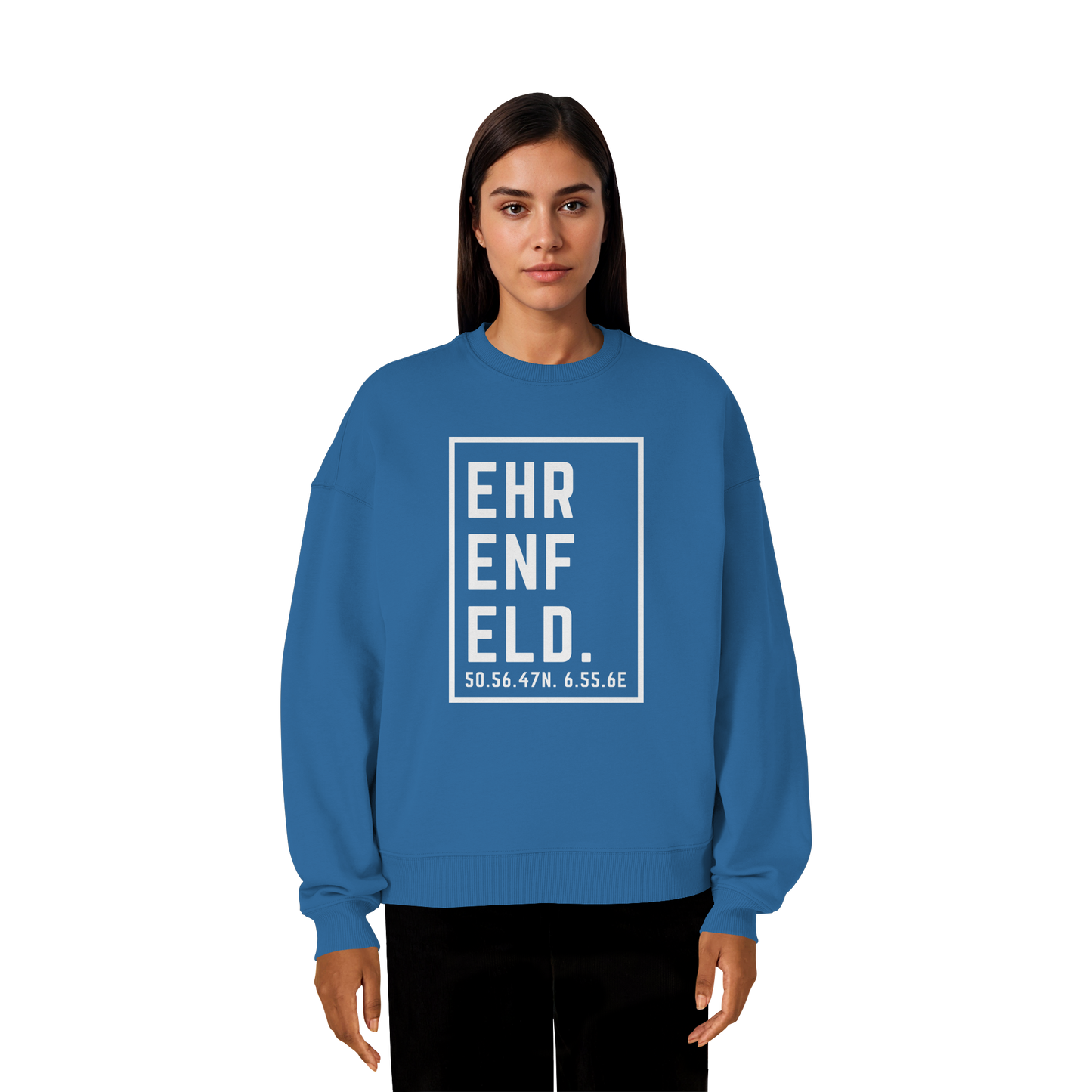 Ehrenfeld Koordinaten (großer Druck auf der Brust) - Organic Oversize Sweatshirt