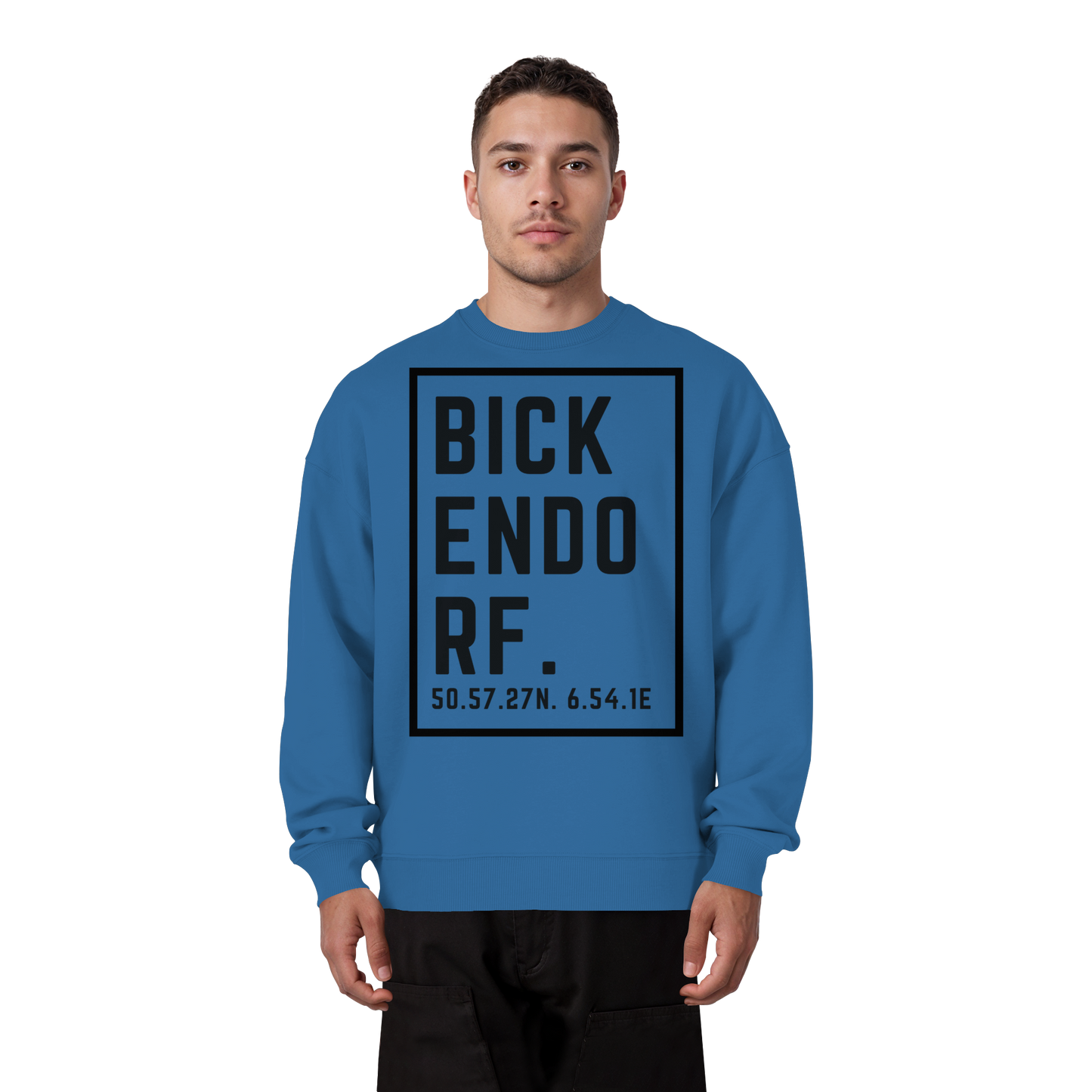 Bickendorf Koordinaten (großer Druck auf der Brust) - Organic Oversize Sweatshirt