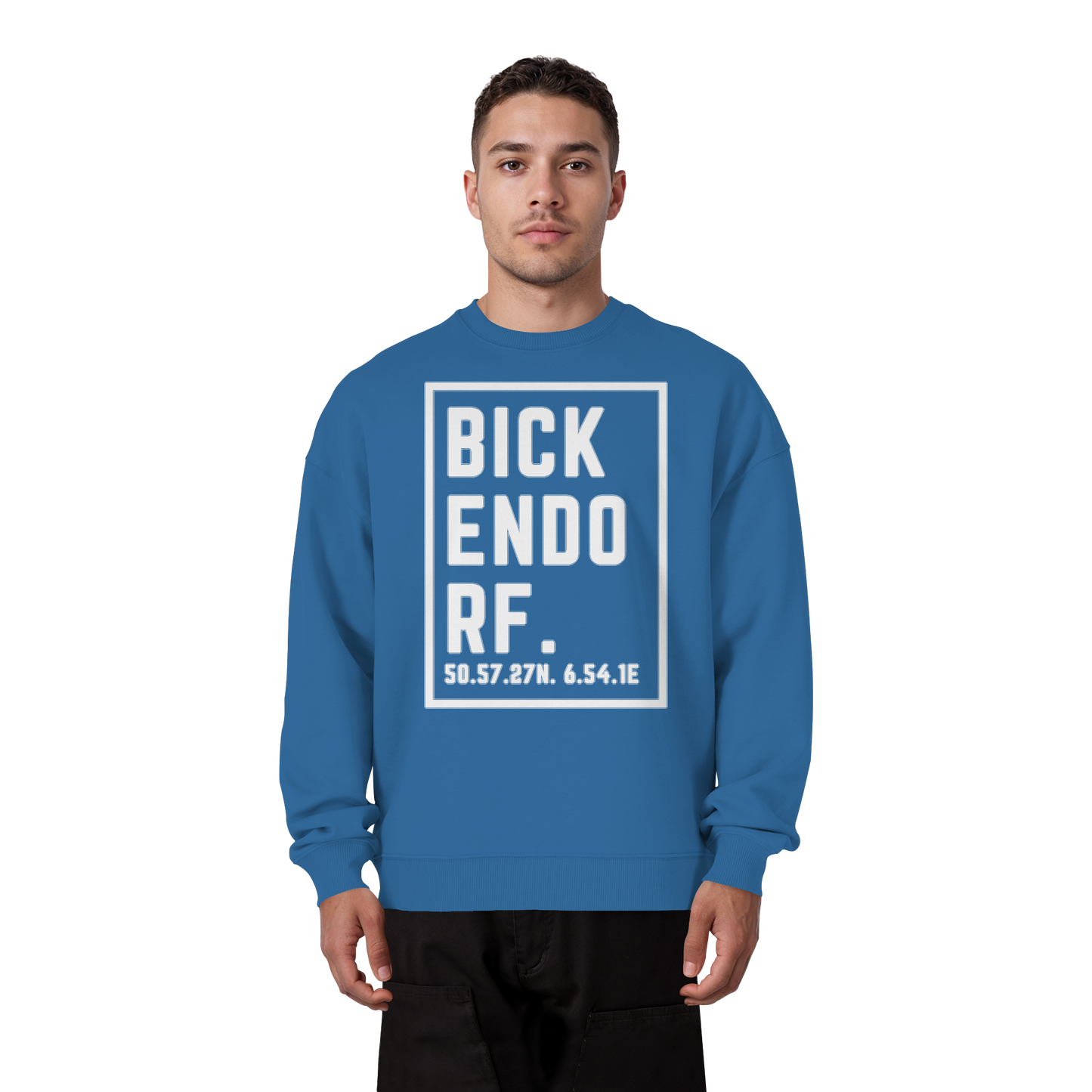 Bickendorf Koordinaten (großer Druck auf der Brust) - Organic Oversize Sweatshirt