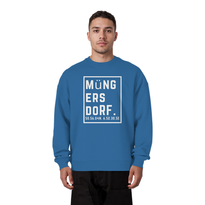 Müngersdorf Koordinaten (großer Druck auf der Brust) - Organic Oversize Sweatshirt