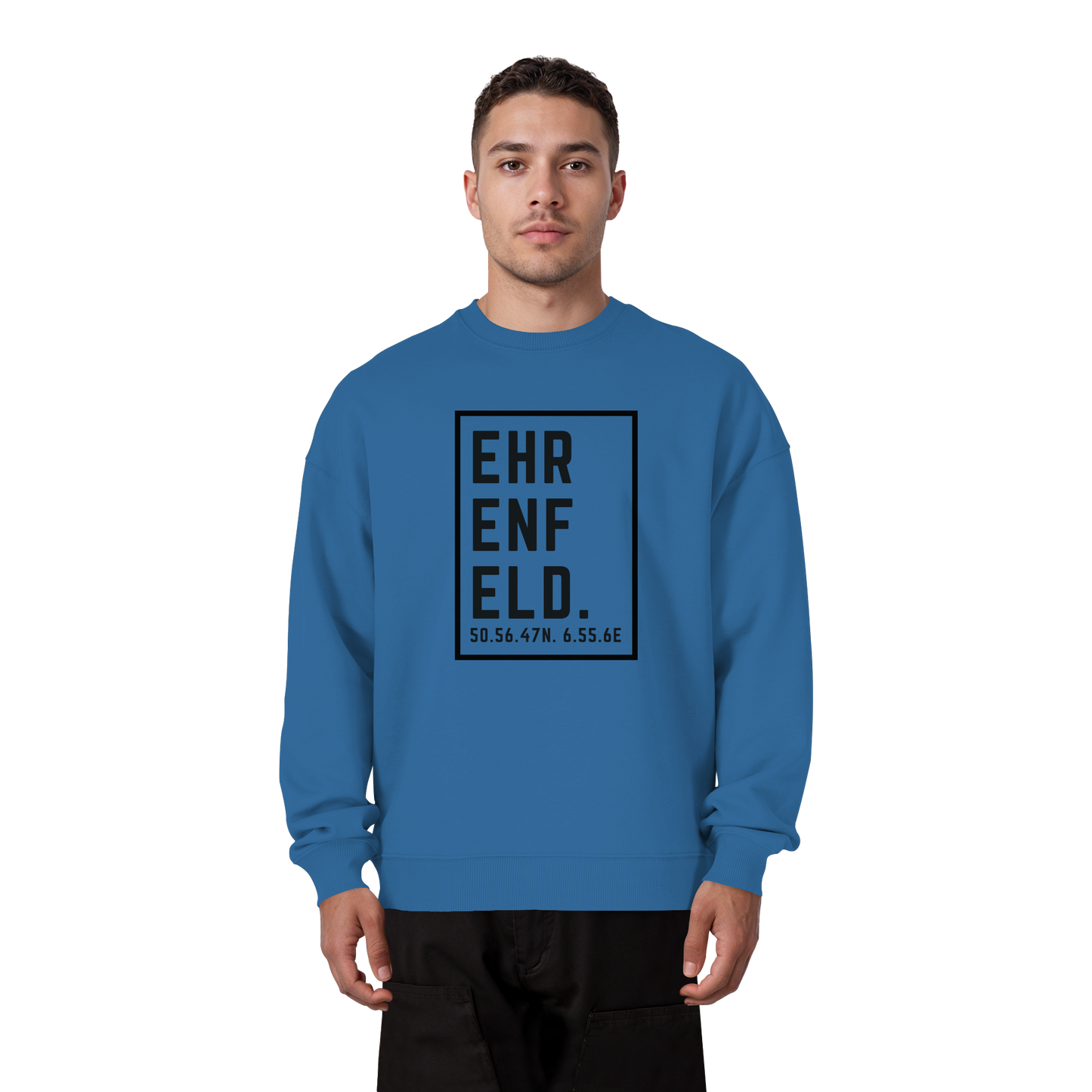 Ehrenfeld Koordinaten (großer Druck auf der Brust) - Organic Oversize Sweatshirt