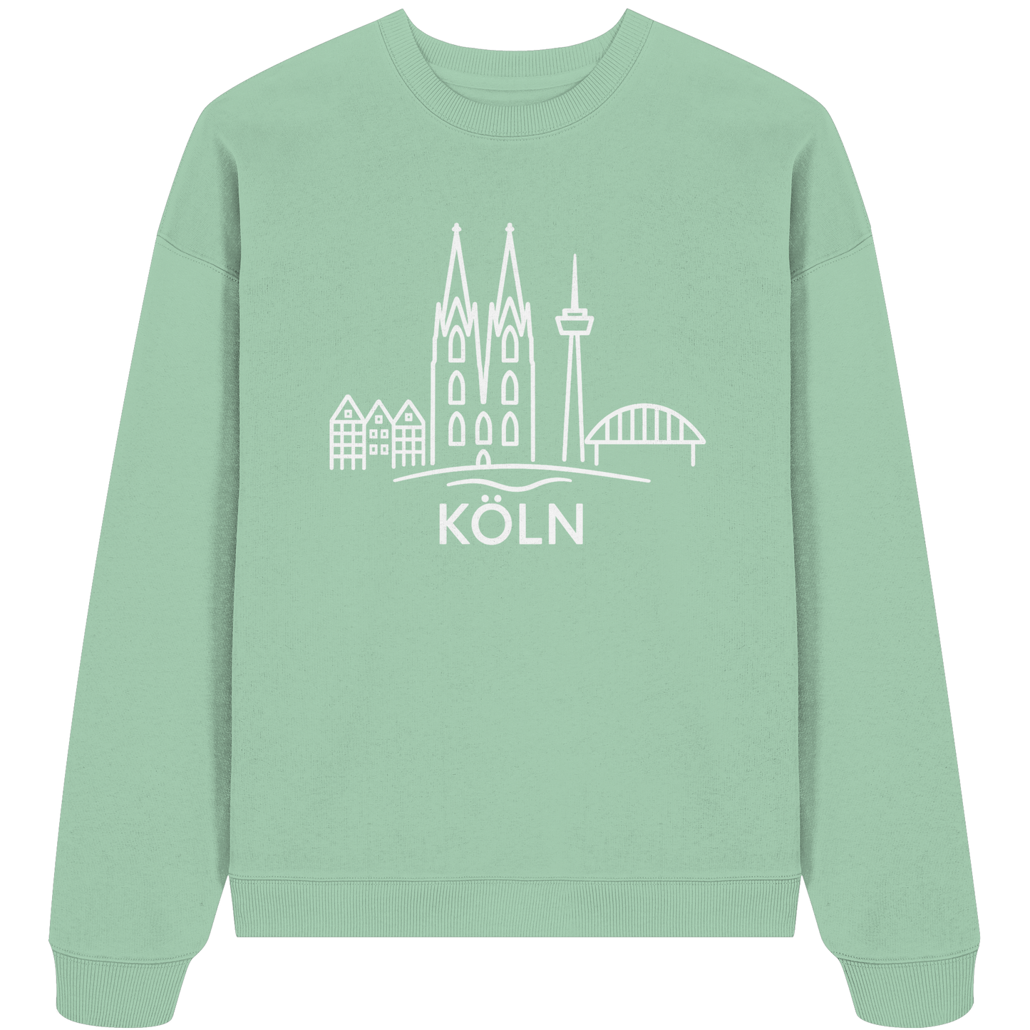 Köln Skyline (großer Druck auf der Brust) - Organic Oversize Sweatshirt