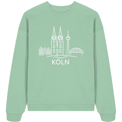 Köln Skyline (großer Druck auf der Brust) - Organic Oversize Sweatshirt