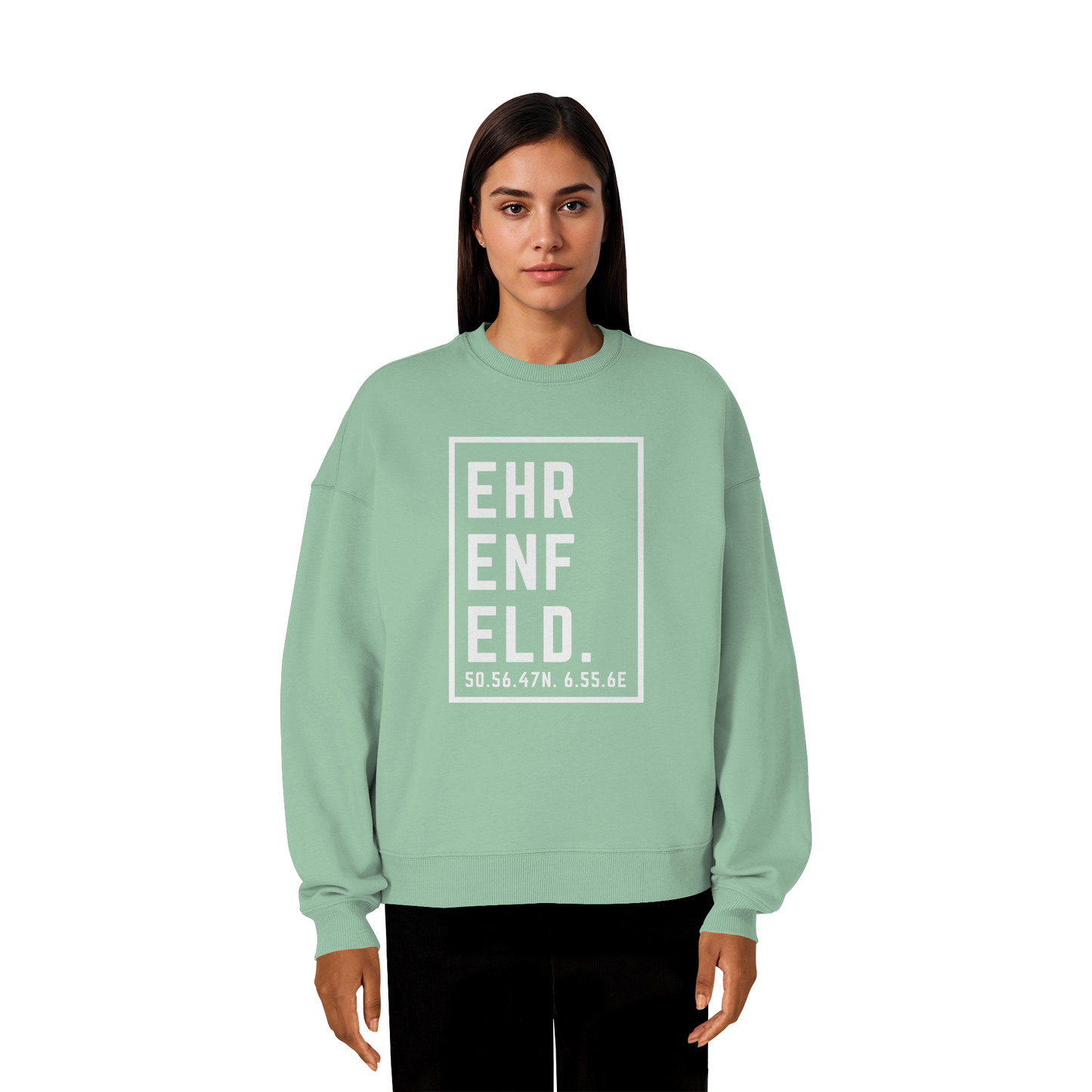 Ehrenfeld Koordinaten (großer Druck auf der Brust) - Organic Oversize Sweatshirt