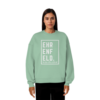 Ehrenfeld Koordinaten (großer Druck auf der Brust) - Organic Oversize Sweatshirt