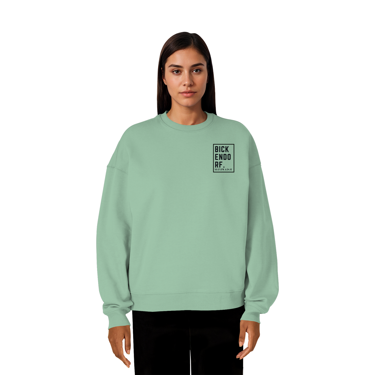 Bickendorf Koordinaten (kleiner Druck auf der Brust) - Organic Oversize Sweatshirt