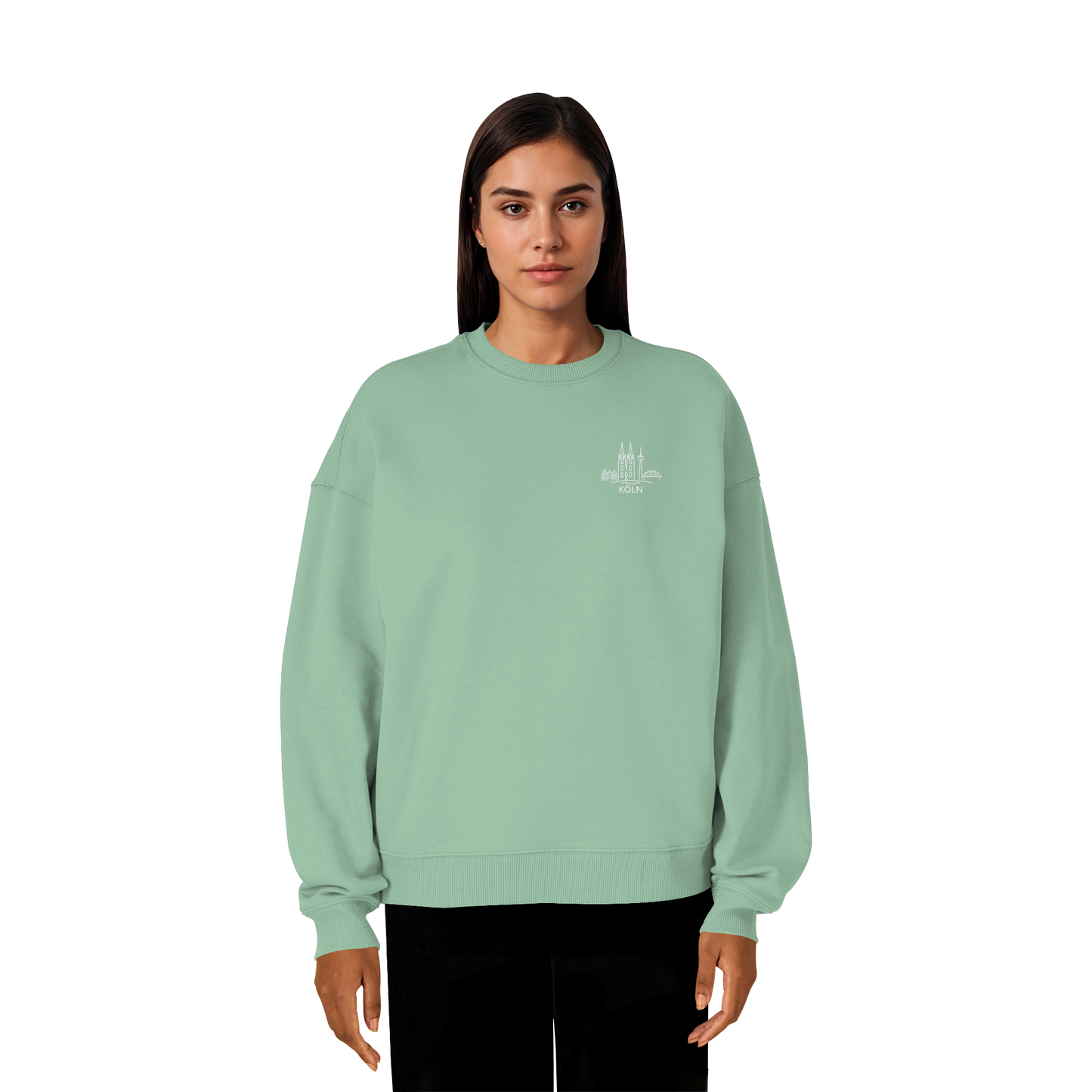 Köln Skyline Stick - Organic Oversize Sweatshirt